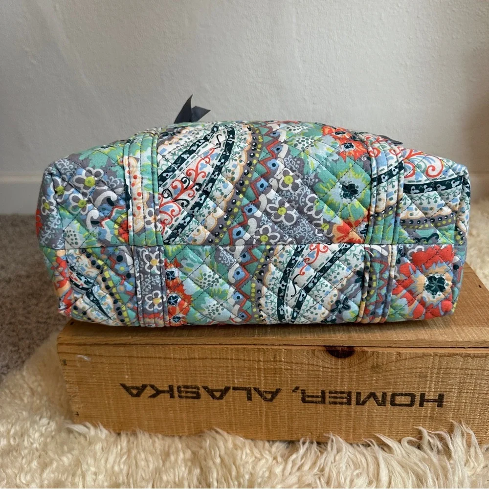 Vera Bradley Citrus Paisley small zipper tote cotton bag - Picture 2 of 12